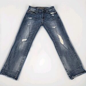 American Eagle Blue Jeans Womens Measures 26x28  Slim Straight Leg AEO FLEX‎ 4